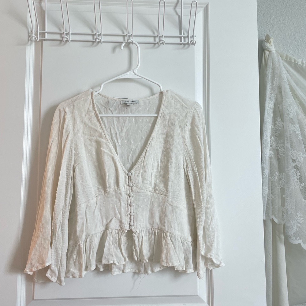 Y2k American Eagle Blouse | Cream